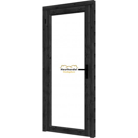 Steel Look deur - 01 enkel DOUGLAS, zwart, linksdr, deur: 830x2060mm+kozijn: 964x2136mm