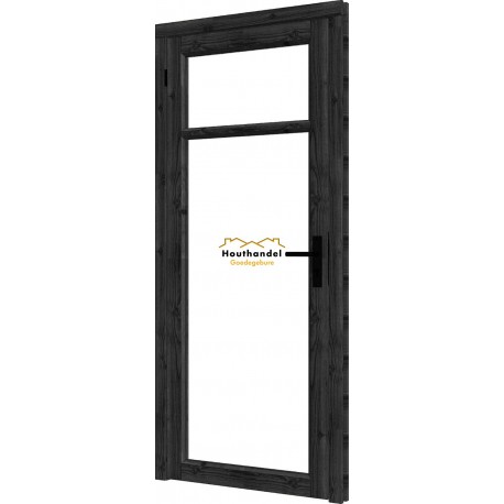 Steel Look deur - 02 enkel DOUGLAS, zwart, linksdr, deur: 830x2060mm+kozijn: 964x2136mm