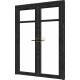 Steel Look deur - 02 dubbel DOUGLAS zwart, deur:750x2060mm+kozijn:1636x2136mm