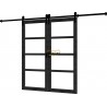 Steel Look schuifdeur - 04 dubbel, zwart, deur: 1680x2060mm